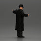 Diorama Modellbau Produktfoto 2: Diorama-Miniatur: Mafioso im Anzug und Mantel mit Hut, gestikulierend (Ref Nr. A94)
