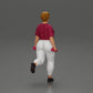 Diorama Modellbau Produktfoto 2: Dioramafigur: kräftige Frau im Fitness-Outfit, einbeinige Übung mit Kurzhanteln (Ref Nr. A105)