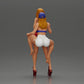 Diorama Modellbau Produktfoto 2: Miniatur-Diorama: 2 Figuren - Kappe, Top & Shorts; kurzes Kleid mit Plateaus (Ref Nr. A135)