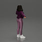 Diorama Modellbau Produktfoto 2: Diorama-Miniatur: Frau in offener Jacke, bauchfreiem Top und engen Hosen (Ref Nr. A114)