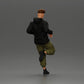 Diorama Modellbau Produktfoto 2: Miniaturfigur: Mann mit Kapuzenpullover & Cargohose, lässige Lehnpose (Ref Nr. A142)