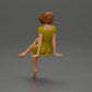 Diorama Modellbau Produktfoto 3: Diorama Miniaturfigur: Sitzende Frau im Kleid, barfuß, kurzes Haar im Wind (Ref Nr. A95)