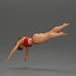 Diorama Modellbau Produktfoto 3: Diorama-Miniatur: Frau im roten Bikini, elegante Tauch-/Sprungpose (Ref Nr. A137)