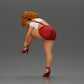 Diorama Modellbau Produktfoto 3: Diorama Figur: Miniaturfigur - Frau zieht roten High Heel an, stehende Pose für Diorama (Ref Nr. A112)