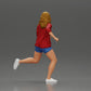 Diorama Modellbau Produktfoto 3: Diorama-Figur: Laufende junge Frau mit offenem Hemd & Shorts, entschlossen (Ref Nr. A102)