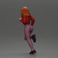Diorama Modellbau Produktfoto 3: Diorama-Miniaturfigur: Laufendes Mädchen mit langen Haaren in Jacke (Ref Nr. A96)