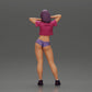 Diorama Modellbau Produktfoto 3: Diorama-Miniatur: Weibliche Figur im Bikini, kurzes Shirt & Haarband, posierend (Ref Nr. A97)