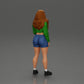 Diorama Modellbau Produktfoto 3: Miniaturfigur: Sportliches Mädchen stehend mit Kurzjacke, Shorts und Sneakern (Ref Nr. A74)