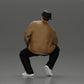 Diorama Modellbau Produktfoto 3: Diorama-Figur: Sitzender Hip-Hop-Mann mit Jacke, Cap und Sneakers (Ref Nr. A62)
