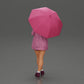 Diorama Modellbau Produktfoto 3: Weibliche Diorama-Figur in offener Strickjacke und kurzen Hosen mit Regenschirm (Ref Nr. A92)