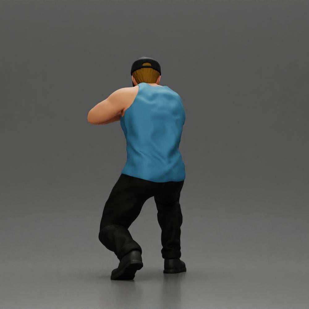 Diorama Modellbau Produktfoto 4: Diorama Figur: Kniende Miniaturfigur mit Gewehr - defensive Taktik-Pose für Diorama (Ref Nr. A140)