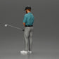 Diorama Modellbau Produktfoto 4: Diorama Figur: Miniatur-Golfer stehend mit Kappe, Handschuh und Golfschläger - Dioramafigur (Ref Nr. A143)