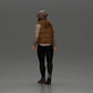 Diorama Modellbau Produktfoto 4: Diorama Figur: Bärtiger Mann in Winterkleidung, gehend - Diorama-Miniatur (Ref Nr. A129)