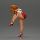 Diorama Modellbau Produktfoto 4: Diorama Figur: Miniaturfigur - Frau zieht roten High Heel an, stehende Pose für Diorama (Ref Nr. A112)