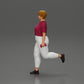 Diorama Modellbau Produktfoto 4: Dioramafigur: kräftige Frau im Fitness-Outfit, einbeinige Übung mit Kurzhanteln (Ref Nr. A105)
