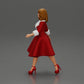 Diorama Modellbau Produktfoto 4: Diorama Figur: Miniaturfigur Frau im roten Kleid mit Pelzbesatz in schrittender Pose - Diorama (Ref Nr. A117)