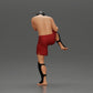Diorama Modellbau Produktfoto 4: Diorama Figur: Kampfsport-Miniatur, Trittpose mit Kopfschutz, Handschuhen & Schienbeinschutz (Ref Nr. A122)