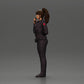 Diorama Modellbau Produktfoto 5: Diorama-Figur: Polizistin stehend, Hand am Rücken, spricht ins Funkgerät (Ref Nr. A64)