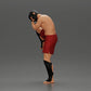 Diorama Modellbau Produktfoto 5: Diorama Figur: Kampfsport-Miniatur, Trittpose mit Kopfschutz, Handschuhen & Schienbeinschutz (Ref Nr. A122)