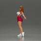 Diorama Modellbau Produktfoto 5: Diorama-Figur: dynamische Frau in rotem Sportoutfit, stehende Pose, Turnschuhe (Ref Nr. A124)