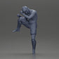 Diorama Modellbau Produktfoto 6: Diorama Figur: Kampfsport-Miniatur, Trittpose mit Kopfschutz, Handschuhen & Schienbeinschutz (Ref Nr. A122)