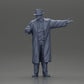 Diorama Modellbau Produktfoto 6: Diorama-Miniatur: Mafioso im Anzug und Mantel mit Hut, gestikulierend (Ref Nr. A94)
