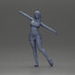 Diorama Modellbau Produktfoto 6: Diorama-Figur: dynamische Frau in rotem Sportoutfit, stehende Pose, Turnschuhe (Ref Nr. A124)