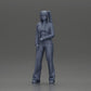 Diorama Modellbau Produktfoto 6: Diorama-Miniatur: Chola-Mädchen mit Zöpfen, Jacke, Top, Gürtel & Schlaghose (Ref Nr. A79)