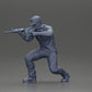 Diorama Modellbau Produktfoto 6: Diorama Figur: Kniende Miniaturfigur mit Gewehr - defensive Taktik-Pose für Diorama (Ref Nr. A140)