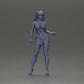 Diorama Modellbau Produktfoto 6: Diorama Figur: Weibliche Miniaturfigur stehend in kurzem Kleid mit Zöpfen und Sandalen (Ref Nr. A123)
