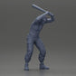 Diorama Modellbau Produktfoto 6: Stehende, oberkörperfreie Miniatur mit erhobenem Baseballschläger, aggressive Pose (Ref Nr. A89)