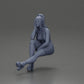 Diorama Modellbau Produktfoto 6: Diorama Figur: Diorama-Miniatur sitzende Frau im rosa Kleid, Hand an Wange, Plateauschuhe (Ref Nr. A131)
