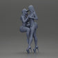 Diorama Modellbau Produktfoto 6: Miniatur-Diorama: 2 Figuren - Kappe, Top & Shorts; kurzes Kleid mit Plateaus (Ref Nr. A135)