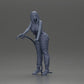 Diorama Modellbau Produktfoto 6: Diorama Figur: Mechanikerin mit Zapfpistole in roter Latzhose - stehende Diorama-Miniatur (Ref Nr. A136)