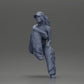 Diorama Modellbau Produktfoto 6: Miniaturfigur: Lowrider-Frau sitzend mit Kappe, Arm auf Knie, Tanktop & Sneaker (Ref Nr. A138)