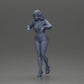 Diorama Modellbau Produktfoto 6: Weibliche Diorama-Figur in Minirock und Shorts, am Treppenrand stehend (Ref Nr. A73)