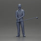 Diorama Modellbau Produktfoto 6: Diorama Figur: Miniatur-Golfer stehend mit Kappe, Handschuh und Golfschläger - Dioramafigur (Ref Nr. A143)