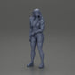 Diorama Modellbau Produktfoto 6: Miniaturfigur: Sportliches Mädchen stehend mit Kurzjacke, Shorts und Sneakern (Ref Nr. A74)