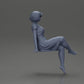 Diorama Modellbau Produktfoto 7: Diorama Miniaturfigur: Sitzende Frau im Kleid, barfuß, kurzes Haar im Wind (Ref Nr. A95)