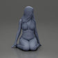 Diorama Modellbau Produktfoto 7: Kniende Miniaturfigur Frau im Bikini, sitzend auf flacher Basis - Strand-Diorama (Ref Nr. A83)