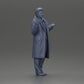 Diorama Modellbau Produktfoto 7: Diorama-Miniaturfigur: Polizeidetektiv im Mantel, stehend mit offenen Händen (Ref Nr. A63)