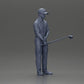 Diorama Modellbau Produktfoto 7: Diorama Figur: Miniatur-Golfer stehend mit Kappe, Handschuh und Golfschläger - Dioramafigur (Ref Nr. A143)