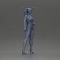 Diorama Modellbau Produktfoto 7: Diorama Figur: Weibliche Miniaturfigur stehend in kurzem Kleid mit Zöpfen und Sandalen (Ref Nr. A123)