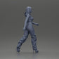 Diorama Modellbau Produktfoto 7: Diorama Figur: Miniatur-Figur Frau in Gehpose, grün-rot, Kurztop, weite Hose, Pumps (Ref Nr. A141)