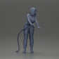 Diorama Modellbau Produktfoto 7: Diorama Figur: Mechanikerin mit Zapfpistole in roter Latzhose - stehende Diorama-Miniatur (Ref Nr. A136)