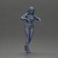 Diorama Modellbau Produktfoto 7: Weibliche Diorama-Figur in Minirock und Shorts, am Treppenrand stehend (Ref Nr. A73)