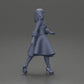 Diorama Modellbau Produktfoto 7: Diorama Figur: Miniaturfigur Frau im roten Kleid mit Pelzbesatz in schrittender Pose - Diorama (Ref Nr. A117)