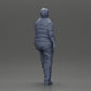 Diorama Modellbau Produktfoto 8: Miniaturfigur: beleibter asiatischer Mann, aufblickend, in Hemd, Fuß auf Stufe (Ref Nr. A101)