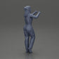 Diorama Modellbau Produktfoto 8: Stehendes, lächelndes Mädchen in Latzhose, beide Daumen hoch - Diorama-Figur (Ref Nr. A82)