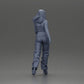 Diorama Modellbau Produktfoto 8: Diorama Figur: Miniatur-Figur Frau in Gehpose, grün-rot, Kurztop, weite Hose, Pumps (Ref Nr. A141)